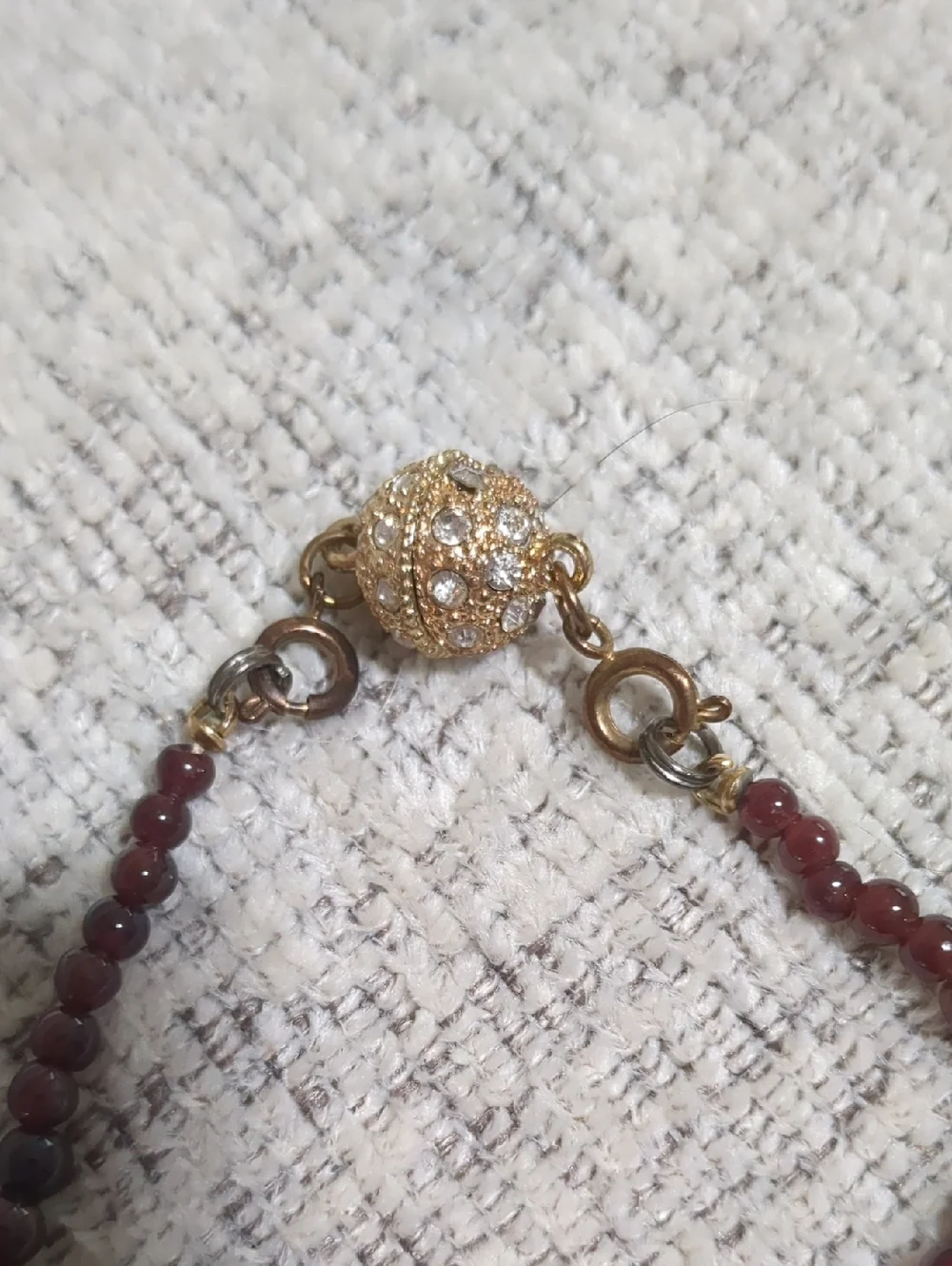 Genuine Garnet Bead Necklace - Picture 3 of 6
